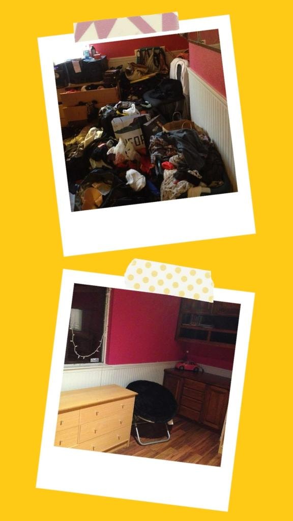 Bedroom before and after professional organizing by Kiera Rain, Bay Area Professional Organizer, Pleasanton CA