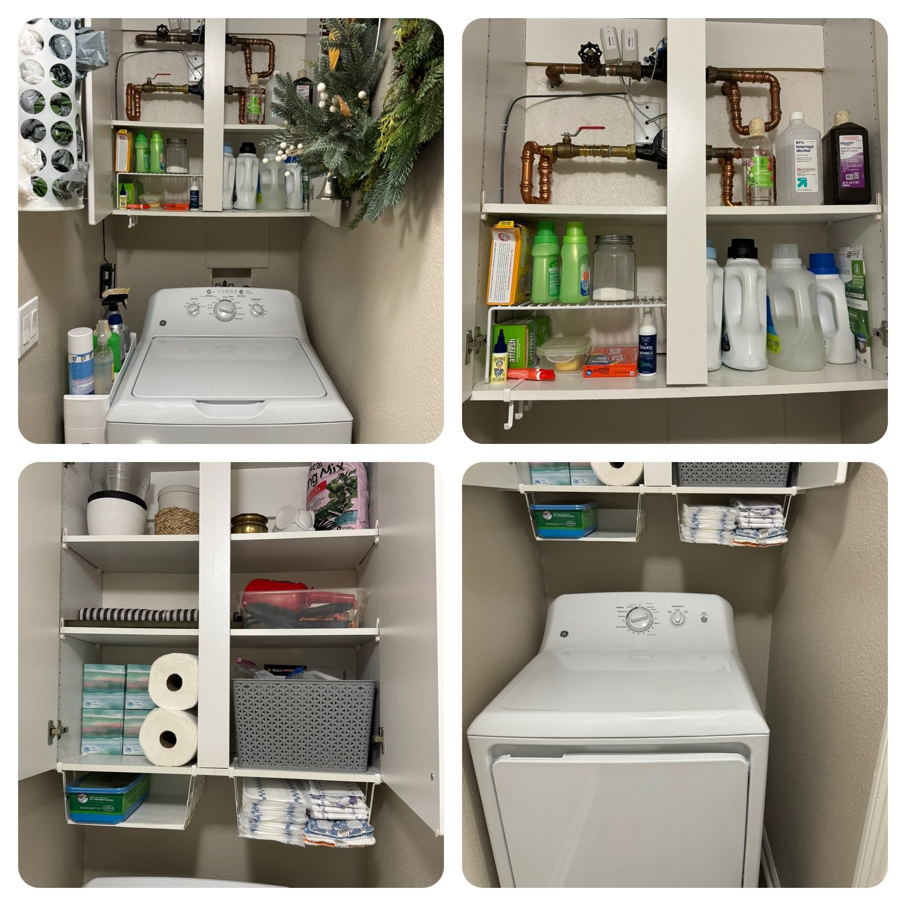 Organized laundry room storage shelving by Kiera Rain, Bay Area Professional Organizer and East Bay Home Organizer, Alameda County CA