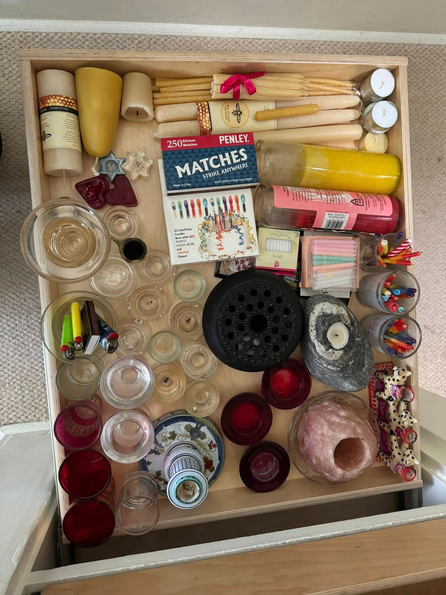 Craft supplies organized in wooden drawer storage by Bay Area Professional Organizer Kiera Rain, Orinda CA